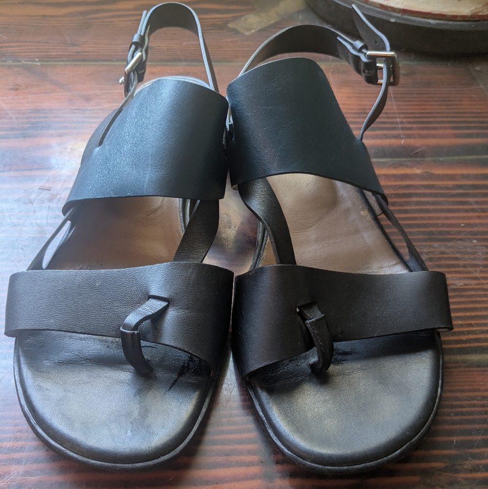 Hermès Paris Black And Blue Leather Sandals – Women’s Size 38 (US 7.5–8)